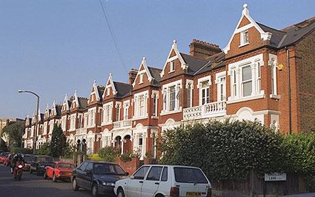 Typical Victorian Terrace Houses in London - these in West London near 
